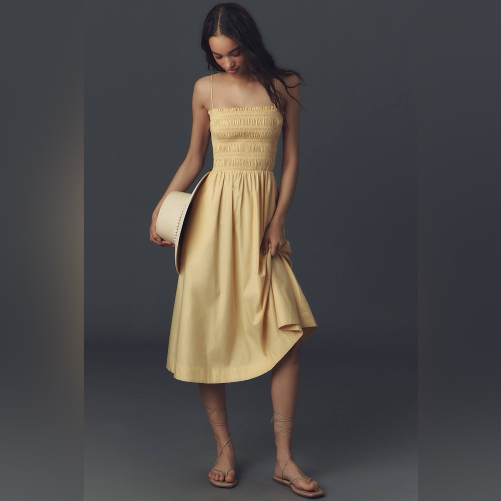 NWOT Reformation Kerrie Smocked Midi Dress